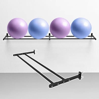 Yoga Balhouder - Muurbevestiging Oefenstandaard - Sportartikelen Opbergen - Verstelbare Stabiliteit - 124 cm Lengte - Zwart