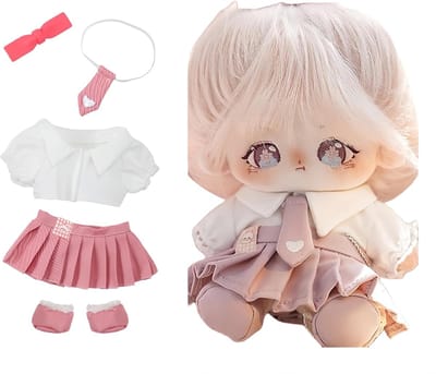 Pluche Pop Kleding - Kleding Set - Poppen Aankleden - Handgemaakt Katoen - 20cm Poppen