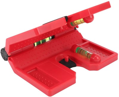 Dailygoods- Paalwaterpas Magnetisch - Verstelbare Kunststof - Opvouwbaar Ontwerp - Schokbestendig - Elastische Lus - 15 Graden Instellingen - Waterpas