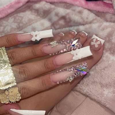 Dailygoods - Press-On Nagels - Roze Kunstnagels - Lange Vierkante Set - 48 Stuks - Franse Nepnagels - Voor Teennagels en Vingernagels