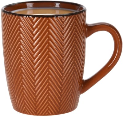 Siaki Koffiemok/theemok - Fishbone - terra - 370 ml - mokken - keramiek