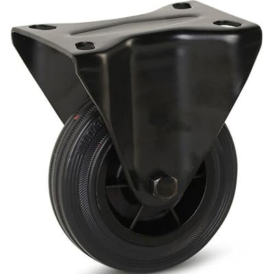 Meso Rubber bokwiel zwart 100x84mm 75kg Bouwhoogte 128mm*