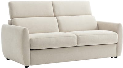 Vente-unique Driezits express slaapbank in beige stof SOVALI