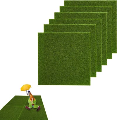 6 stuks kunstgras voor miniatuurtuinen, kabouter gazon tapijt, 15 x 15 cm, ideaal voor landschapsdecoratie en doe-het-zelf projecten, perfect voor miniatuur mos tuin en creatief ontwerp