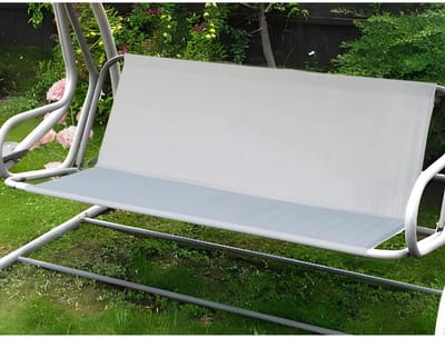 Reservestoel voor Hollywood-schommel, vervangende schommel, waterdicht, 600D Oxford-weefsel, tuinschommel, stoelhoes, duurzaam (138 x 50 x 50 cm, grijs)