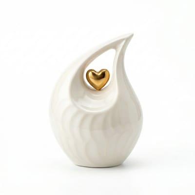 Teardrop As Urn - 800 ML - Teardrop - Druppel Urn - Crematie Urn - Uniek - Voor Huisdieren of Menselijk As - Crematie As - Decoratie Urn - WIT