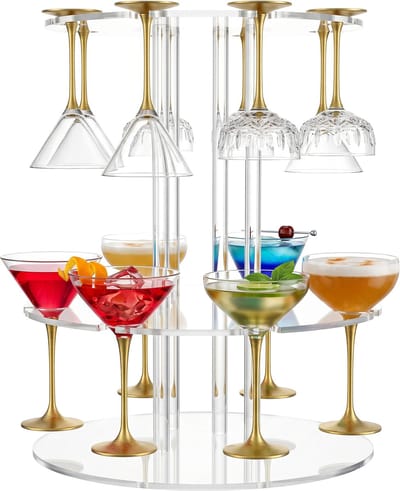 Purepeak Cocktail boom geschikt voor 12 Glazen - Transparant - Cocktail Tree - 2-Laags