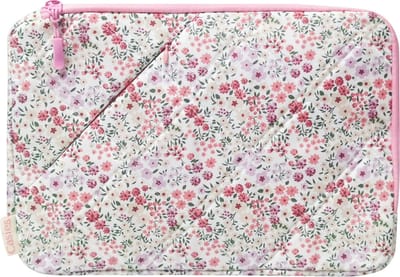 Casies Puffy flower laptop sleeve / hoes - 13 inch - Puffy laptophoes - Roze bloemen - case - Geschikt voor o.a. Macbook Air / Pro