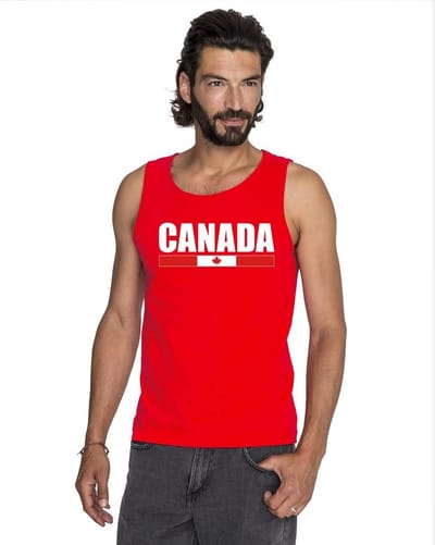 Rood Canada supporter mouwloos shirt heren - Canada singlet shirt/ tanktop S