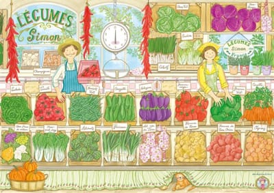 Magnolia legpuzzel Simon's Greengrocer - 1000 stukjes kleurrijk speelgoed.