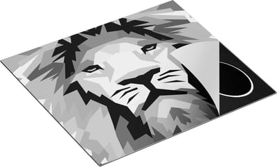 Chefcare Inductie Beschermer Gekleurde Leeuw - Leeuwenkop - Abstract - Zwart Wit - 60x50 cm - Afdekplaat Inductie - Kookplaat Beschermer - Inductie Mat