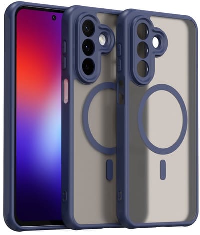 Coverup Hoesje - Geschikt voor Samsung Galaxy A27 Hoesje - Coverup Mat Transparante Back Cover met Camera Cover - MagSafe Compatible - Blauw