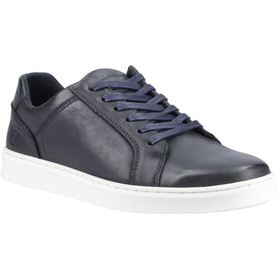 Hush Puppies Madden Heren Sneakers Van Leer In Marineblauw