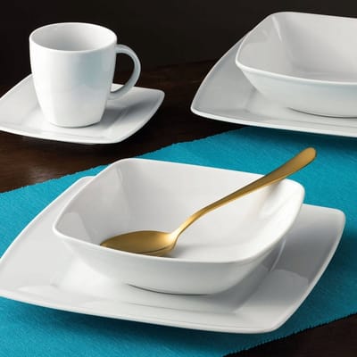 Servies Victoria Wit 10 Delig voor 2 Personen - Porselein