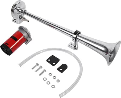 Lucht Hoorn - Trein Claxon - Voertuig Signaal - 150 dB Geluid - 12 Volt - Zilver