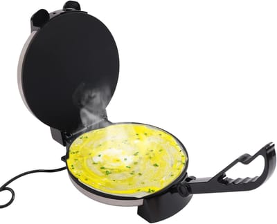 Elektrische Roti Maker met Dubbelzijdige Verwarming - Max. 200 °C, Antiaanbaklaag, Ideaal voor Tortilla's en Quesadilla's