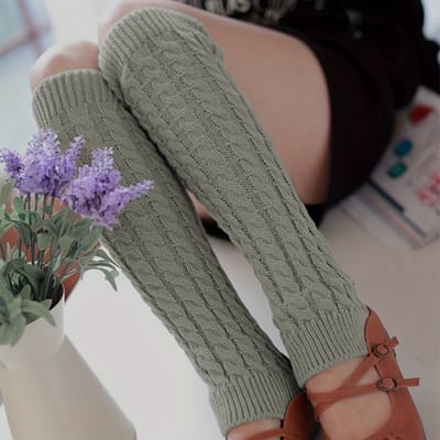 Nivard Beenwarmers - Dames - Overknee - Ballet - Wol - Kniekousen - Leg Warmers - Baggy - Lichtgrijs