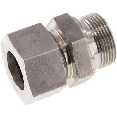 G 1 1/4'' Buitendraad x 30S RVS Rechte Snijring Koppeling 400 Bar DIN 2353 - FL2S-MC-ST-114G-30-S