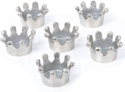 Theelichtjes kronen - zilverkleurig metaal - gastgeschenken bruiloft Kerstmis - tafeldecoratie feesten - kleine 7 cm tafelversiering verjaardag