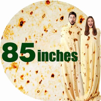 Grote Ronde Burrito Tortilla Deken - Zachte Fleece Plaid voor Volwassenen en Feesten