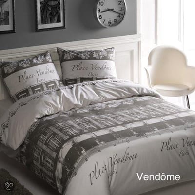 Papillon Vendome dekbedovertrek - eenpersoons - 140x200/220 - Grijs