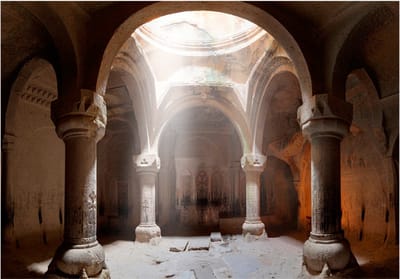 Fotobehangkoning - Behang - Vliesbehang - Fotobehang - Oude Tempel - 3D - 100 x 70 cm