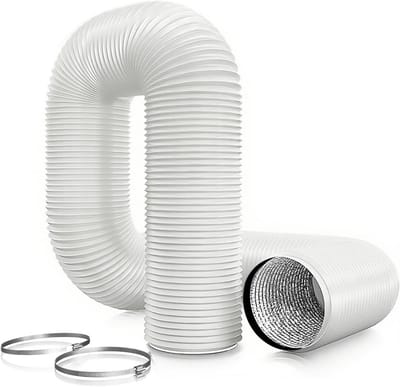Drain Hose 125 mm Aluminium PVC Flexible Ventilation Hose with Clamps