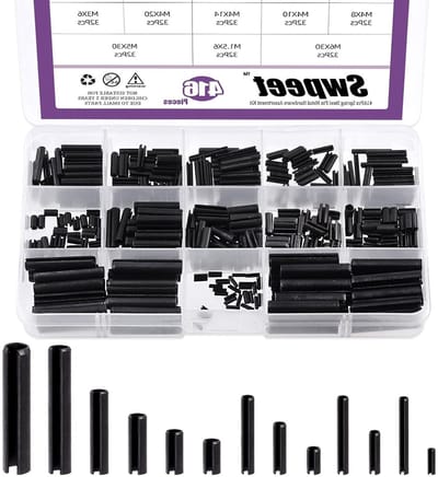 Rolpen Assortiment Set - Spanning Rolpennen - Bevestigingswerkzaamheden - 13 Gangbare Maten - M1.5 tot M6 - Zwart