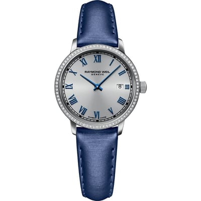 Raymond Weil Toccata 5985-SCS-00653 Horloge - Leer - Blauw - Ø 28 mm