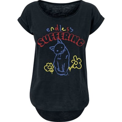 Goodie Two Sleeves - Fun T-shirt - Endless Suffering - S - voor Vrouwen - zwart