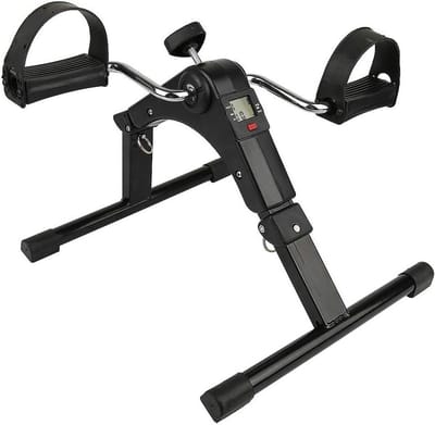 Mini Hometrainer - Oefenfiets Fitness - Spierversterking Zittend - Opvouwbaar Digitaal Display - 2.5 kg - Zwart