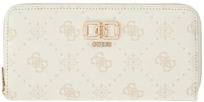 GUESS portemonnee Emelie Logo SLG Zip Around Wallet White Logo wit