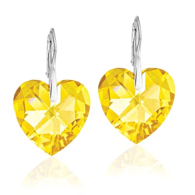 Montebello Oorbellen Doris HZ104 - Swarovski Hart - 925 Zilver Gerhod. - Ø18mm - 32mm