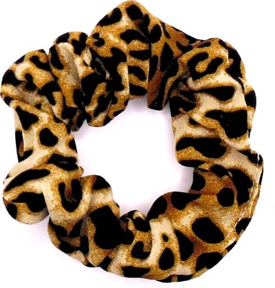 Scrunchie panterprint donkerbruin