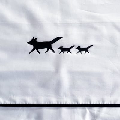 BINK Bedding ledikantlaken Vossen Zwart Wit 100 x 150 - laken voor ledikant - lakentje - babylaken