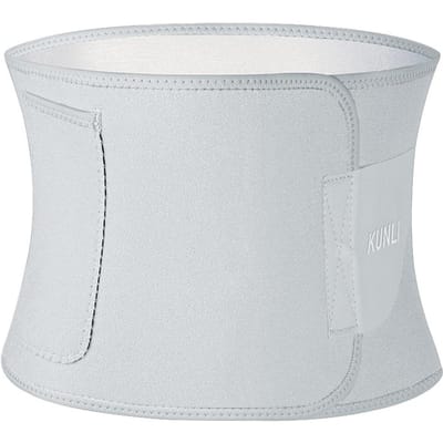 Sportzweetband Zilverionen Coating voor Vetverlies Tailleondersteuning Buikversteviging Yoga Hardlopen Wandelen Huishouden L lichtgrijze kleur