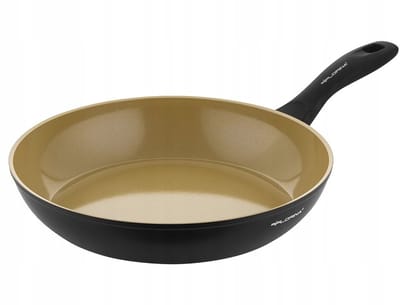 Florina AmVegan Aluminium Koekenpan - 28 cm - Geschikt voor Gas, Inductie, Elektrisch en Keramisch Fornuis - Natuurlijke OLIVARTE Coating - Zwart