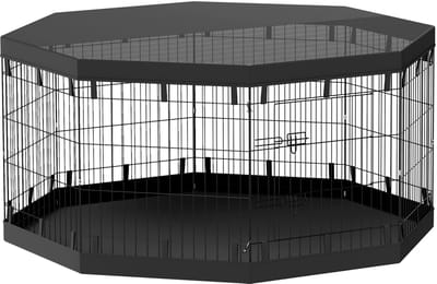 Hondenren - Puppyren - Hondenbench - Staal - Uitbreidbaar - Zwart