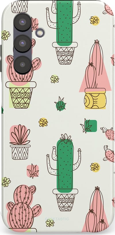Casetastic Hoesje Geschikt voor Samsung A25 - Stijlvolle Beschermende Duo-layer Case - Vrolijke cactus