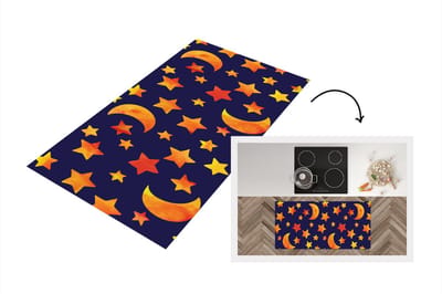 Keukenloper - Loper keuken - Sterren - Nacht - Patronen - Kind - 120x60 cm - Keukenloper vinyl