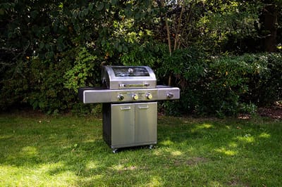 GrilluxePrime gasbarbecue 3 branders met gietijzeren kookplaat
