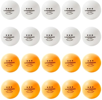 Dailygoods- Tafeltennis 20 Stuks - Pingpongballen Wit/Geel - Duurzaam ABS - Geschikt voor Training - Buitenshuis Gebruik - Goede Zichtbaarheid