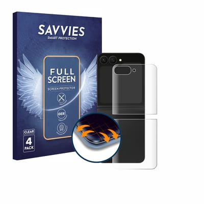 Savvies - Screenprotector voor Samsung Galaxy Z Flip 7 FE (Achterkant) - Folie Beschermfolie transparant volledig dekking 4 Stuks