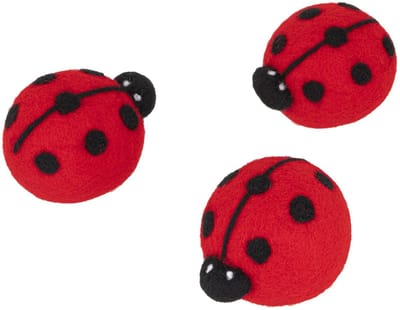 HI drogerballen/wasbollen - 3x stuks - lieveheersbeestjes - voor zachte/kreukvrije was - wasdroger ballen