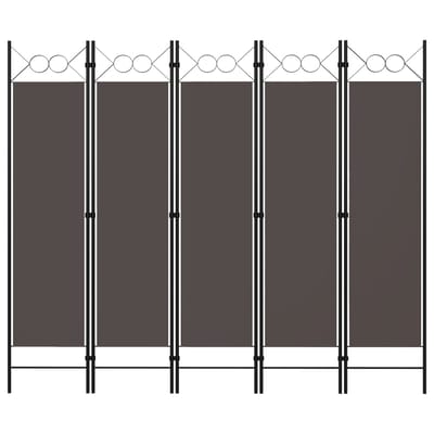 vidaXL - Kamerscherm - met - 5 - panelen - 200x180 - cm - antraciet