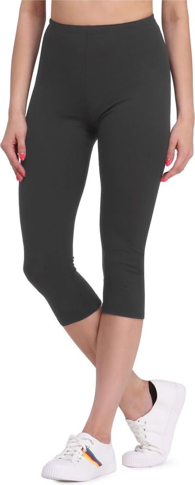 Bellivalini BLV-BLV50-148-LE Dames Capri Leggings - Sport - Vrijetijdsbroek - 3/4 Lengte - Viscose - Sporbroek - Yogabroek - Grafiet - XS