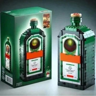 Bouwstenen whiskyfles geïmporteerde wijnfles decoratieset geavanceerd wijn cultureel baksteen speelgoed cadeau geef vrienden 2025 NIEUW NO BOX