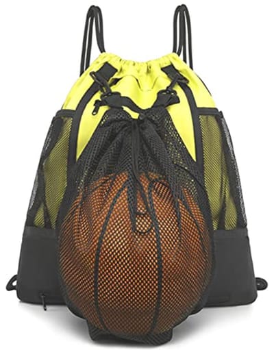 Basketbalrugzak met trekkoord voor jongens - Sporttas met afneembare nettas voor diverse sporten