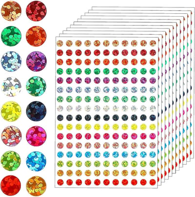 3520 Stuks Glanzende Cirkel Stickers in 16 Kleuren - Kleurcode Labels voor Classificatie, Creatief DIY en Kantoor Gebruik