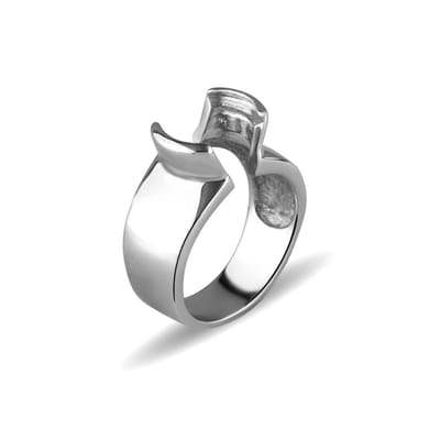 Quiges - 925 Zilver Eligo Ring voor verwisselbaar 12 mm Rond Zirkonia - Maat 16 - NER00816
